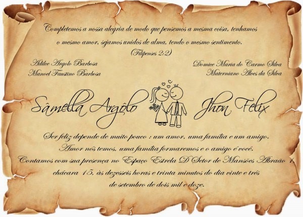 Papel com arte convite em pergaminho Papel com arte convite em pergaminho