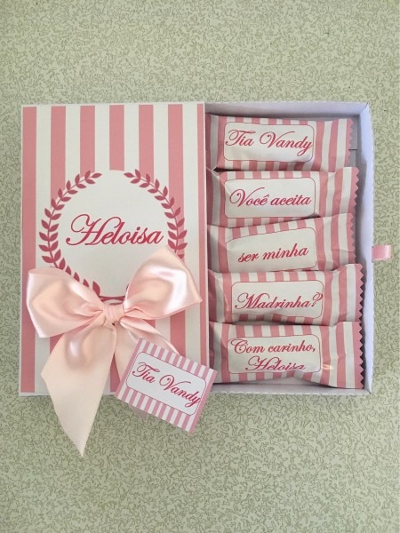 2 convites lembrancinhas para padrinho e madrinha batismo