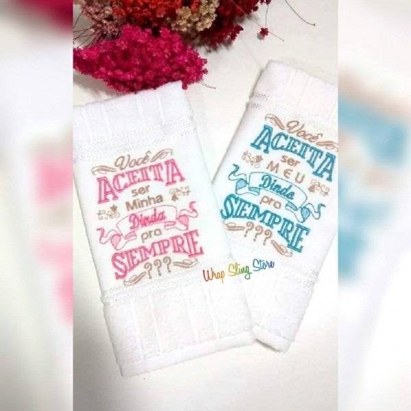 2 toalhas bordada para batizado madrinha e padrinho convite 2 toalhas bordada para batizado madrinha e padrinho convite