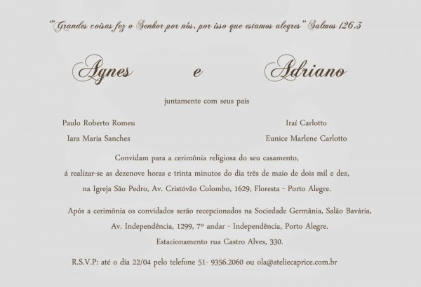 Convite de casamento clássico com salmos bÃblicos Convite de casamento clássico com salmos bÃblicos