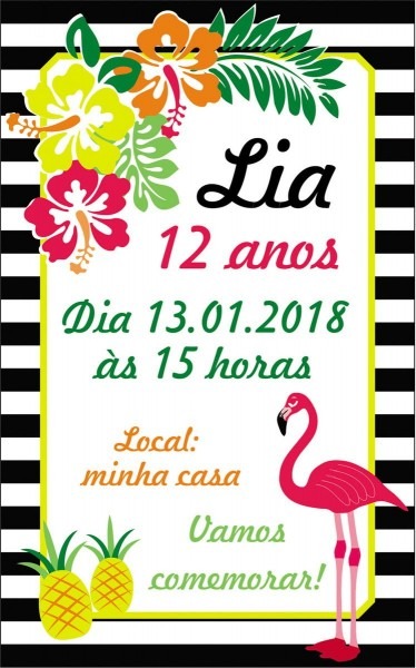 Criação da arte para convite personalizada com tema, cores e dados Criação da arte para convite personalizada com tema, cores e dados