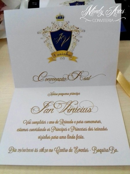 50 convite prÃ­ncipe primeiro aninho