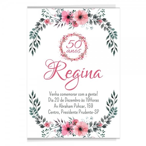 50 convites aniversÃ¡rio adulto florais floral