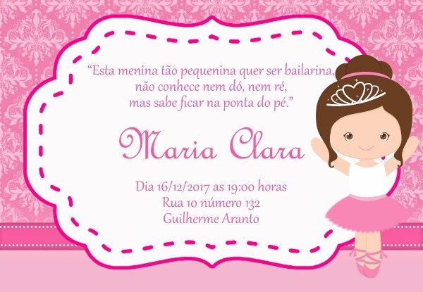50 convites bailarina personalizados 50 convites bailarina personalizados