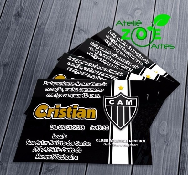 50 convites personalizados aniversÃ¡rio atletico mineiro 3