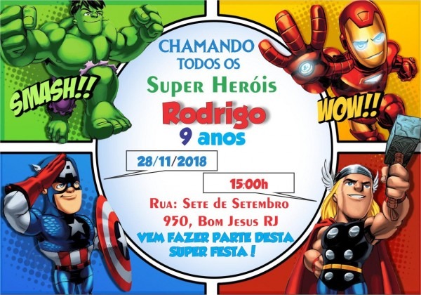 50 convites personalizados vingadores 50 convites personalizados vingadores