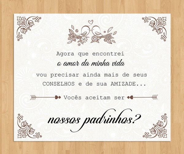 Modelos de convites de padrinhos Modelos de convites de padrinhos