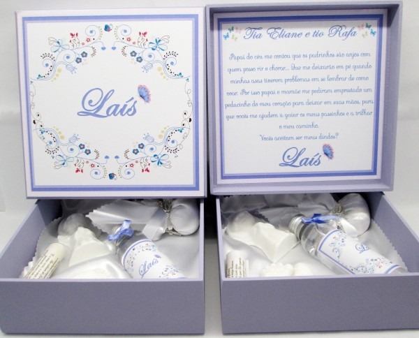 5 caixas convite padrinhos batismo 30 lembrancinhas batizado
