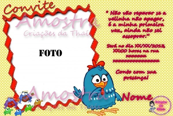 Criações da thaÃs novos modelos de convites da galinha pintadinha Criações da thaÃs novos modelos de convites da galinha pintadinha