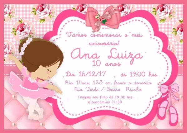 Arte convite digital bailarina Arte convite digital bailarina