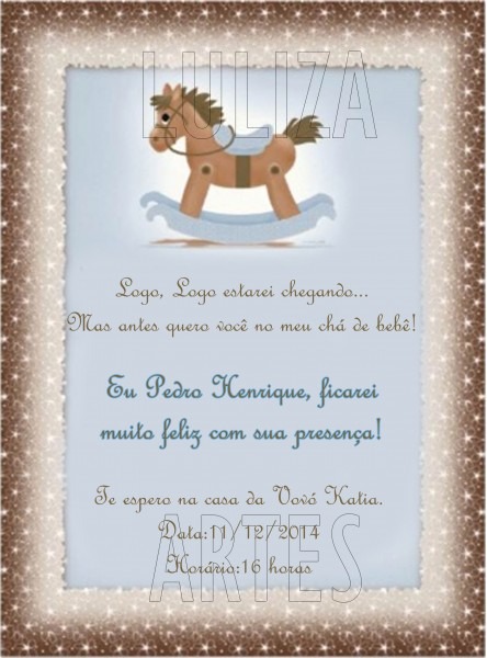 Convite cavalinho cha de bebe Convite cavalinho cha de bebe