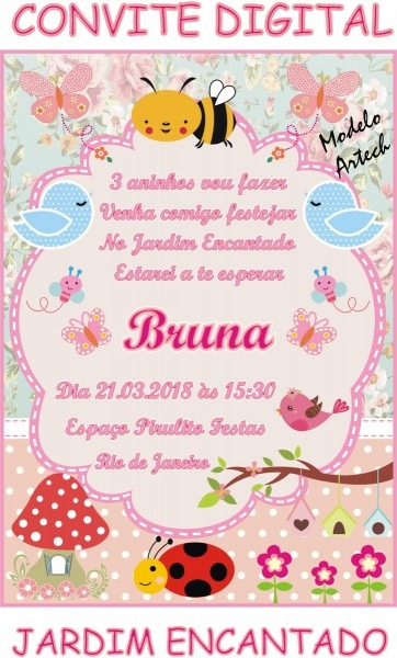 Arte digital convite personalizado jardim encantado no elo7 Arte digital convite personalizado jardim encantado no elo7