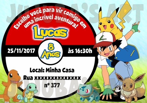 Arte digital convite pokemon  mod2
