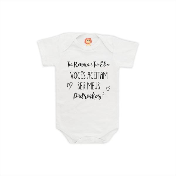 Body de bebê convite padrinho Body de bebê convite padrinho