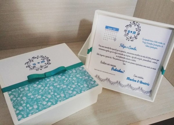 Caixa mdf para convite padrinhos 20x20x5 no elo7 Caixa mdf para convite padrinhos 20x20x5 no elo7