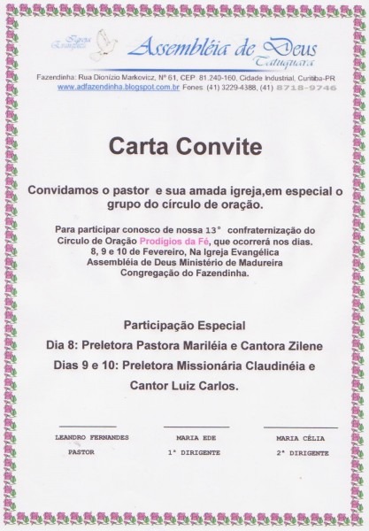 Ad Fazendinha Convite Ad Fazendinha Convite