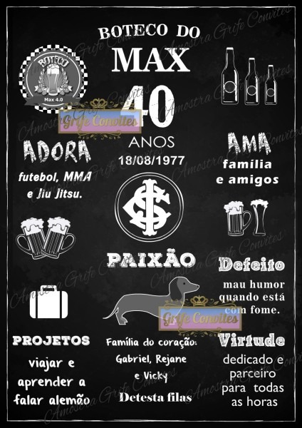 Chalkboard digital masculino p imprimir no elo7 Chalkboard digital masculino p imprimir no elo7