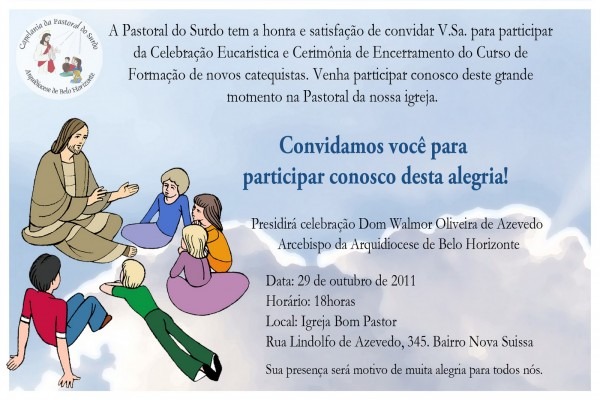 Pastoral do surdo de belo horizonte convite Pastoral do surdo de belo horizonte convite