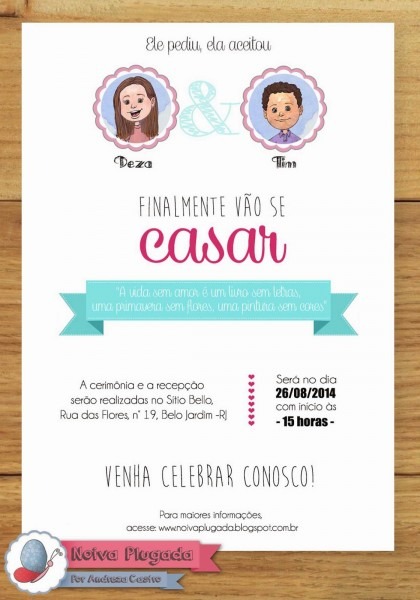 Vou casar! mão na massa convite de casamento para imprimir em casa Vou casar! mão na massa convite de casamento para imprimir em casa