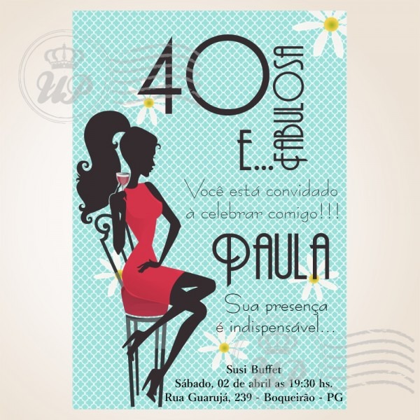 Convite 40 anos mascolino Convite 40 anos mascolino