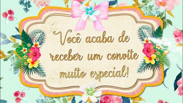 Convite animado flamingo Convite animado flamingo