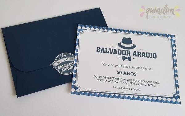 Convite aniversário adulto mod salvador no elo7 Convite aniversário adulto mod salvador no elo7