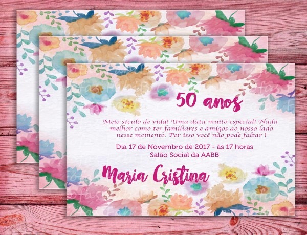 Convite aniversário masculino 50 anos Convite aniversário masculino 50 anos