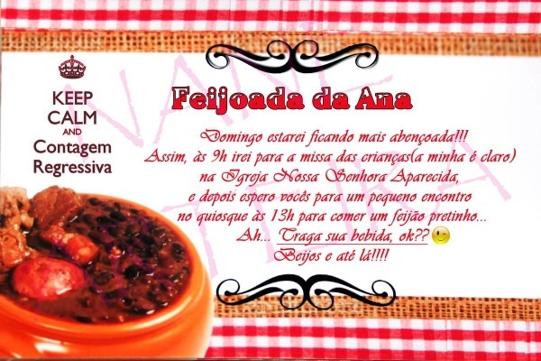 Convite aniversÃrio feijoada no elo7 Convite aniversÃrio feijoada no elo7