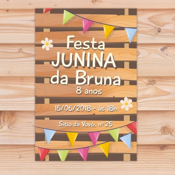 Convite aniversÃ¡rio tema festa junina menina