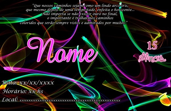 Convite balada neon personalizado