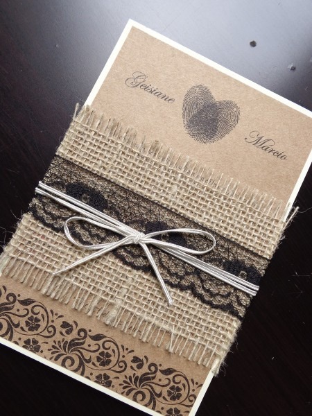 Convite casamento rustico promoÃÃo no elo7 Convite casamento rustico promoÃÃo no elo7