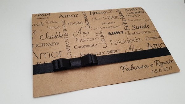 Convite casamento moderno rustico kraft no elo7 Convite casamento moderno rustico kraft no elo7