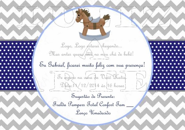 Arte digital convite chá de bebê cavalinho Arte digital convite chá de bebê cavalinho