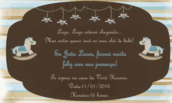 Convite chá bebê cavalinho no elo7 Convite chá bebê cavalinho no elo7