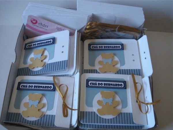 Convite chÃ¡ de bebÃª 50 unidades medida 7x8,5cm fechado no elo7