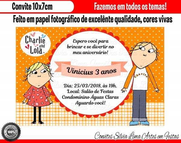 Convite charlie e lola no elo7 Convite charlie e lola no elo7