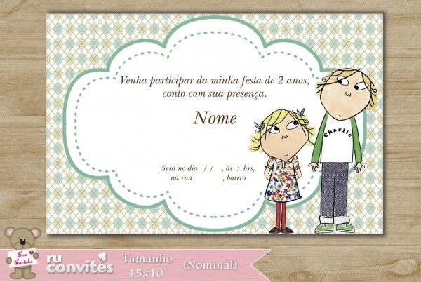 Convite charlye e lola (389) no elo7 Convite charlye e lola (389) no elo7