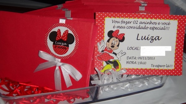 Convite completo personalizado minnie no elo7 Convite completo personalizado minnie no elo7