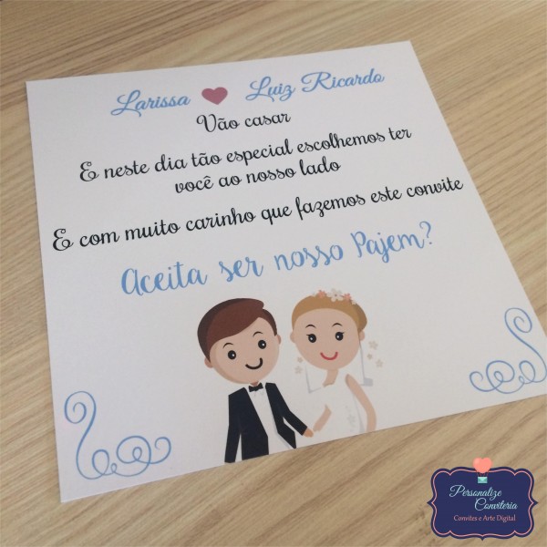 Convite daminha e pajens Convite daminha e pajens