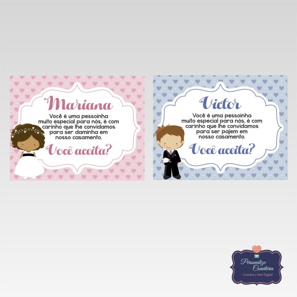 Convite daminha e pajem no elo7 Convite daminha e pajem no elo7