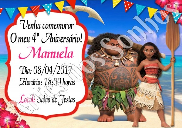 PromoÃÃo convite moana no elo7 PromoÃÃo convite moana no elo7