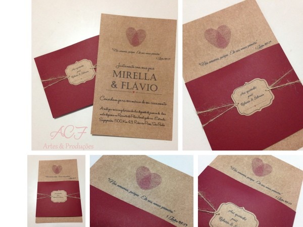 Convite de casamento rústico Convite de casamento rústico