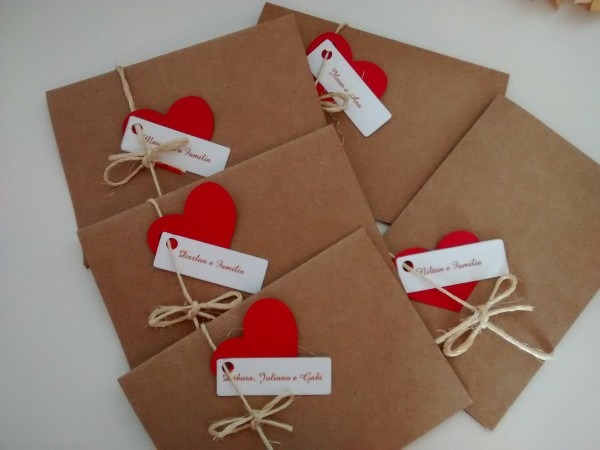 Convite de casamento papel kraft no elo7 Convite de casamento papel kraft no elo7