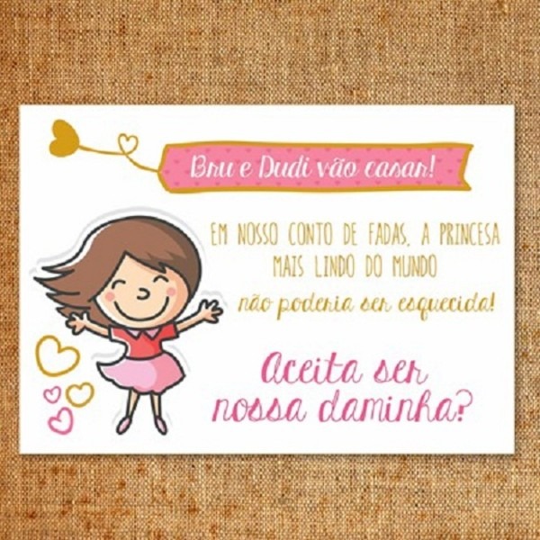 Convite de casamento daminha no elo7 Convite de casamento daminha no elo7