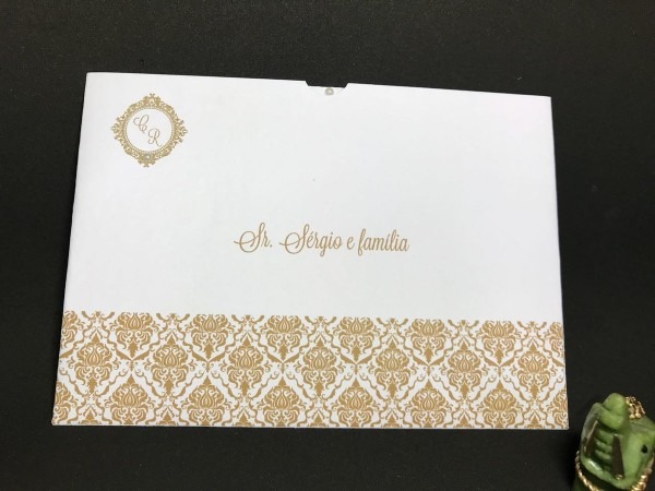 Convite de casamento dourado Convite de casamento dourado