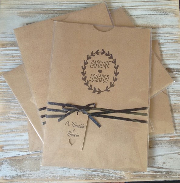 Convite de casamento kraft no elo7 Convite de casamento kraft no elo7