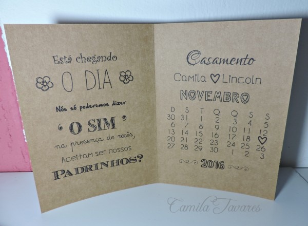 Caixa convite para padrinhos rustica Caixa convite para padrinhos rustica