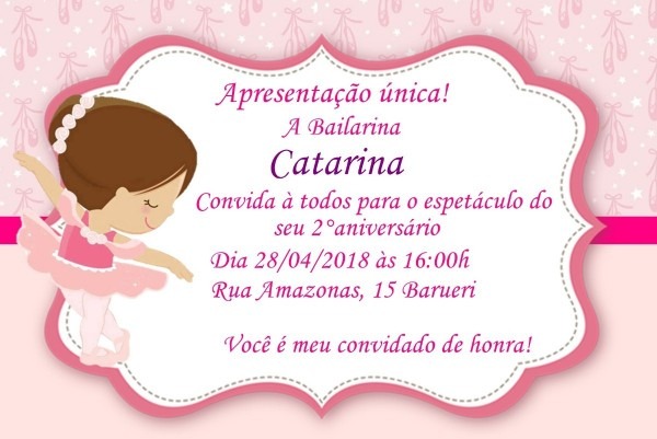 Convite digital bailarina