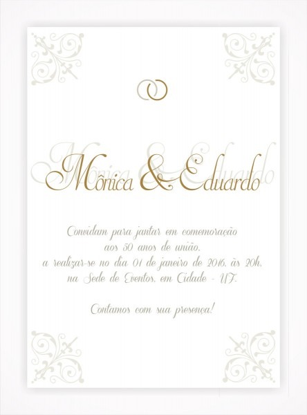 Convite digital bodas de ouro prata 01 no elo7