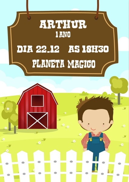 Convite digital fazendinha Convite digital fazendinha